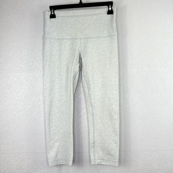 Lululemon Wunder Under Foil Manifesto White Nimbus Crop 8 - Picture 3 of 6